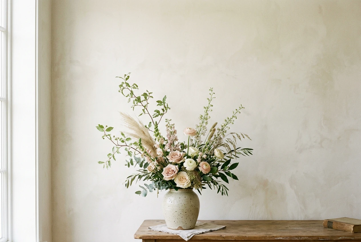 A tall arrangement framed with generous negative space, ready for Instagram Story text.
